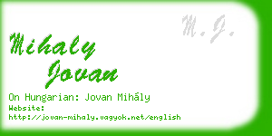 mihaly jovan business card